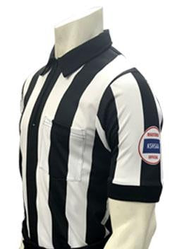 USA137KS-607 - Kansas 2 1/4" Stripe "BODY FLEX" Short Sleeve Football Shirt (Optional Flag)