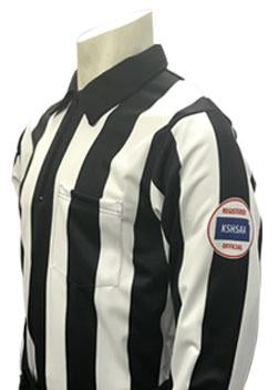 USA138KS - Kansas 2 1/4" Stripe - Long Sleeve Football Shirt (Optional Flag)