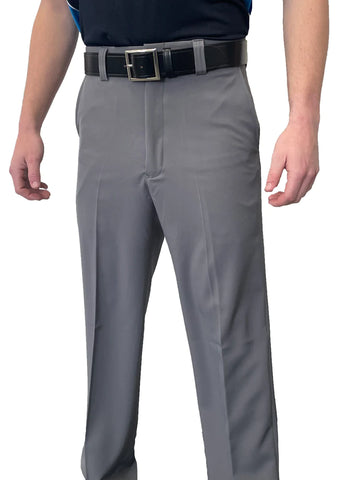 BBS356HG- "NEW" Men's Smitty "4-Way Stretch" FLAT FRONT BASE PANTS with SLASH POCKETS "EXPANDER WAISTBAND"- Heather Grey