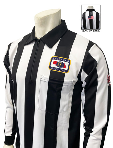 USA138NE-NHS - Nebraska 2 1/4" Stripe - Long Short Sleeve Football Shirt