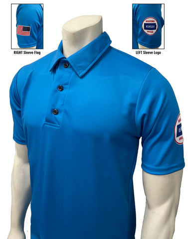 USA400KS BB - Kansas Bright Blue Men's Short Sleeve Volleyball Shirt (Flag Optional)