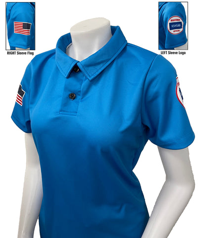 USA402KS BB - Kansas Bright Blue Women's Short Sleeve Volleyball Shirt (Flag Optional)