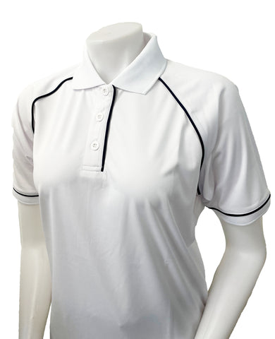 VBS402 WHT - Women's V-Neck Mesh Volleyball Shirt - No Pocket - White