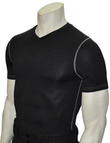 BKS411 - Smitty Black Compression Short Sleeve V-Neck Shirt