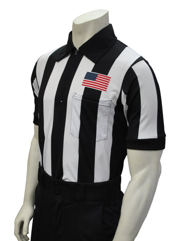 USA109 - Smitty 2 1/4" Stripe - Football Short Sleeve Shirt - Flag Left Chest