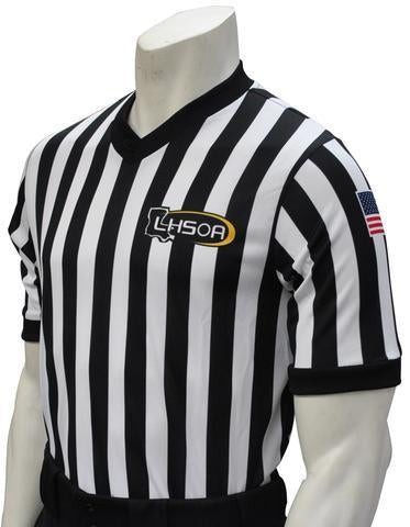 USA200LA-607 - Louisiana 1" Stripe - "BODY FLEX" Men's Basketball/Wrestling Short Sleeve Shirt