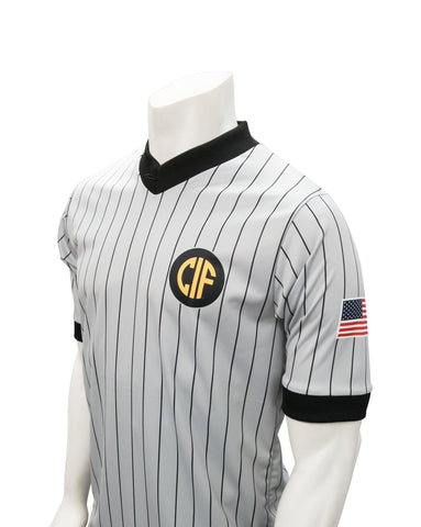 USA205CA - California Grey w/Pinstripe - Men's Short Sleeve Basketball/Wrestling Shirt