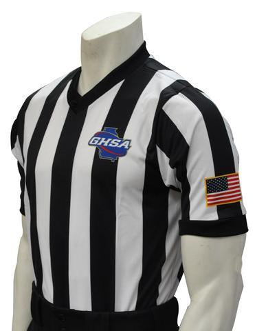 USA220GA-607 - Georgia 2" Stripe - Men's "BODY FLEX" - Short Sleeve Basketball Shirt