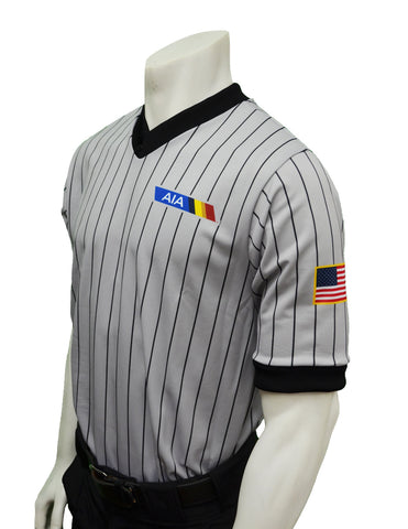 USA235VA - Virginia Grey w/Black Pinstripe - Short Sleeve Wrestling Shirt