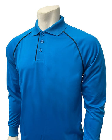 VBS401 BB - Men's V-Neck Long Sleeve Volleyball Shirt - No Pocket - Bright Blue