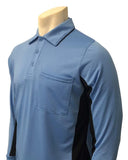 BBS315 - "BODY FLEX" Smitty "Major League" Style Long Sleeve Umpire Shirt - Black w/ Charcoal or Sky Blue w/ Black