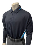 BBS347 - Smitty Men's Body Flex "NCAA SOFTBALL" Style Long Sleeve Umpire Shirts - Available in Midnight Navy/Bright Blue or Bright Blue/Midnight Navy