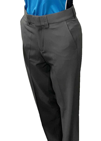 BBS361DG - Smitty Women's "Non-Expander" 4-Way Stretch Flat Front Plate Pants - Dark Grey