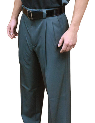 BBS396- Smitty "NEW EXPANDER WAISTBAND - 4-Way Stretch" Pleated Plate Pants-Charcoal Grey