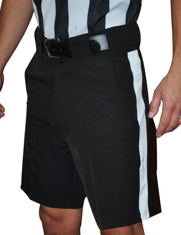FBS177 - Smitty 4-Way Stretch Black Shorts with 1 1/4” White Stripe