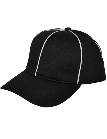 HT100-Smitty Black w/ White Piping Flex Fit Football Hat