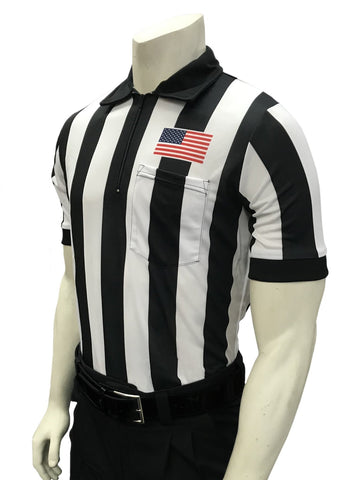 USA117-607 - Smitty USA - "BODY FLEX" Football Short Sleeve Shirt w/ Flag Over Pocket
