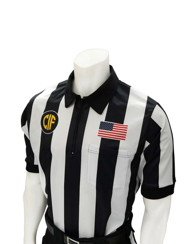 USA137CA - Smitty "Made in USA" - Dye Sub Football Short Sleeve Shirt w/ Flag over Pocket
